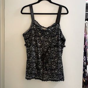 NWT black/silver camisole tank top style